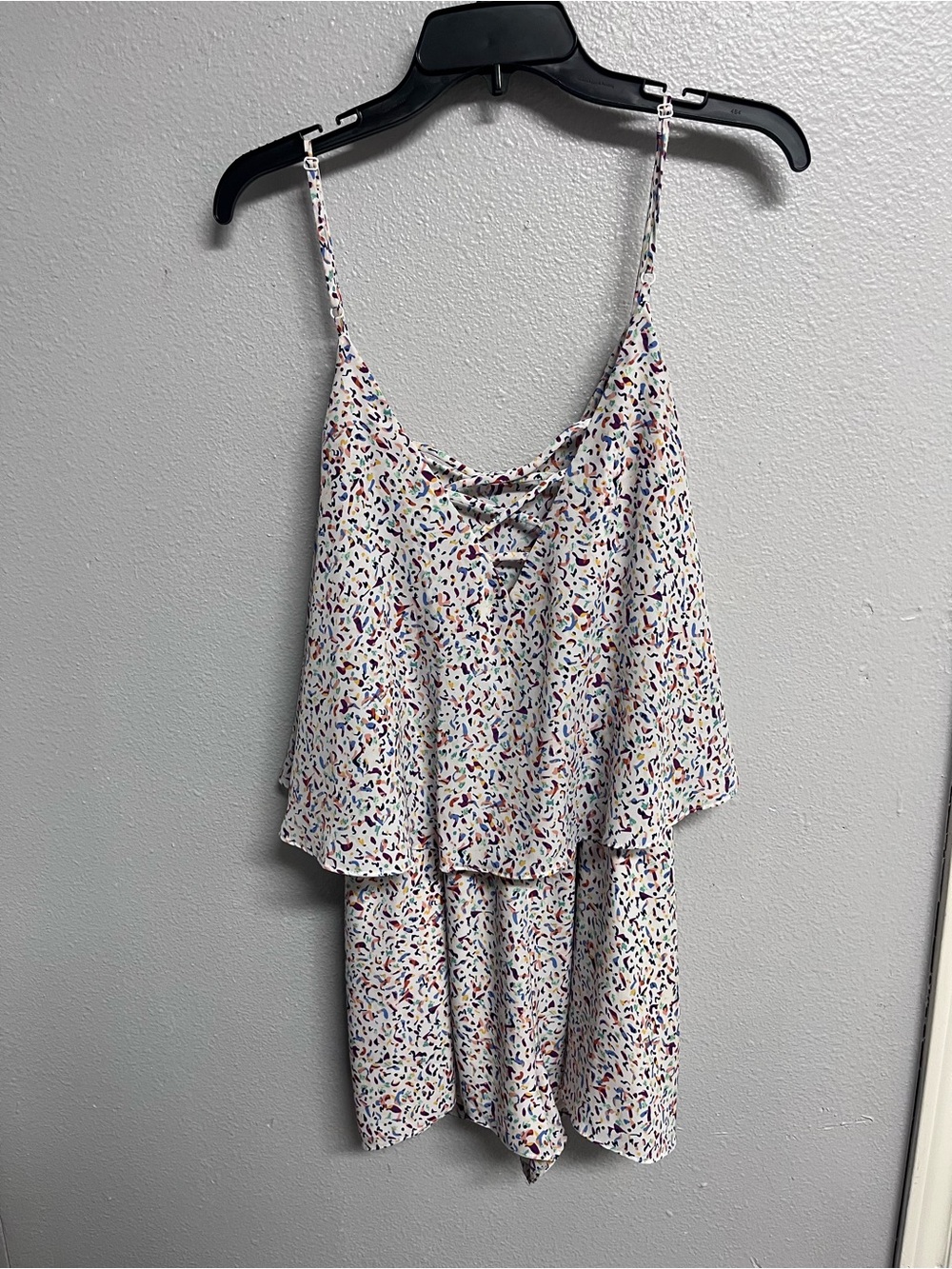 BCBGeneration White Multicolor Confetti Romper